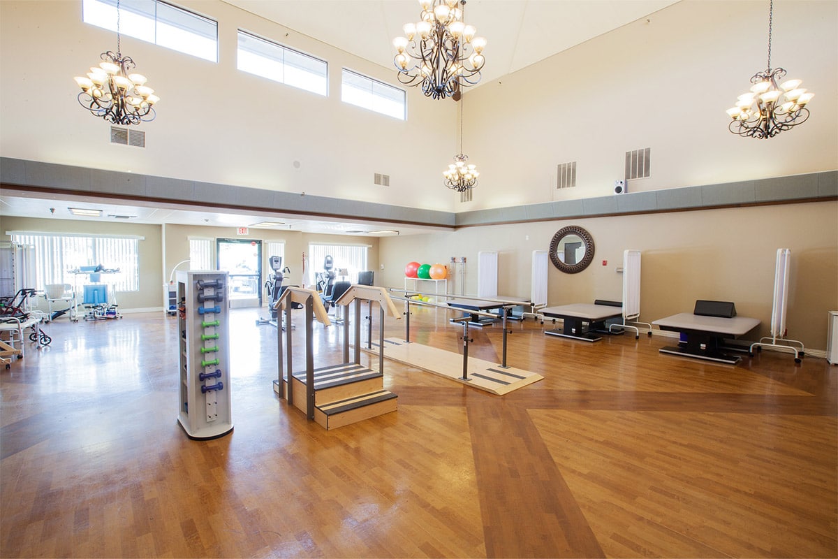 Rehab gym at Pine Creek Care Center